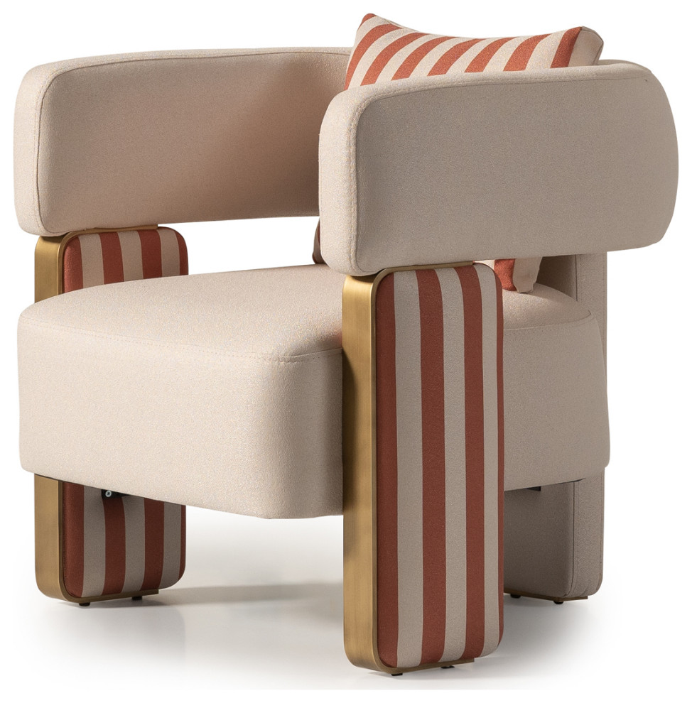 Amora Accent Chair Ash/Eggshell Walnut   Contemporary   Armchairs And Accent Chairs   by Michael Amini  Houzz