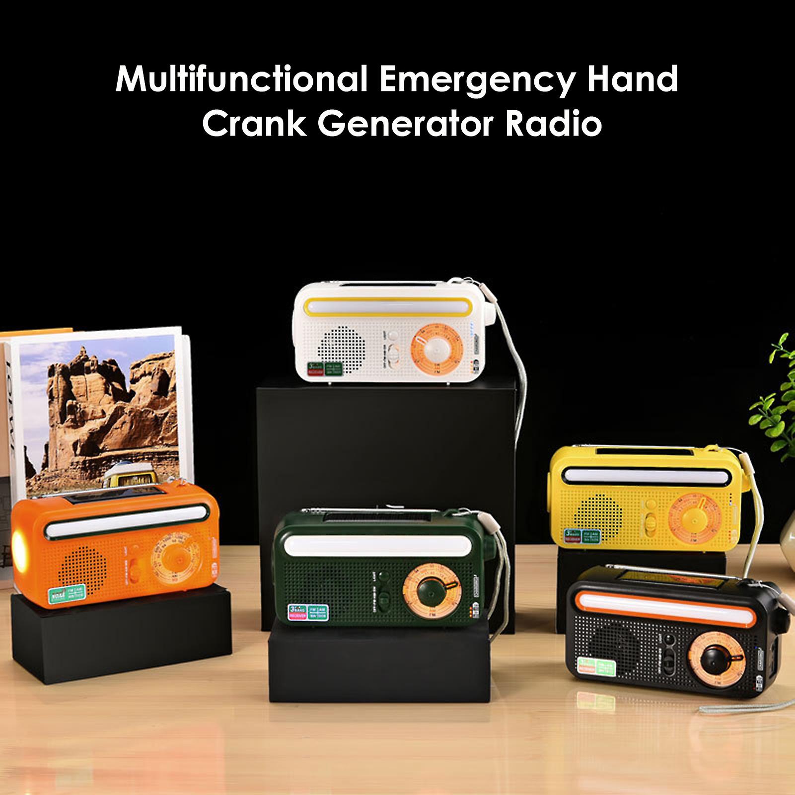 Hand Crank Solar Emergency Radio Outdoor Camping Portable Usb Rechargeable Fm/am/sw Sos Alarm Radio With Flashlight and Reading Light Red