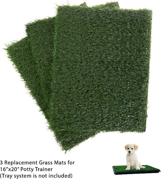 Pet Adobe Artificial Grass Replacement Dog Mat， 3 count