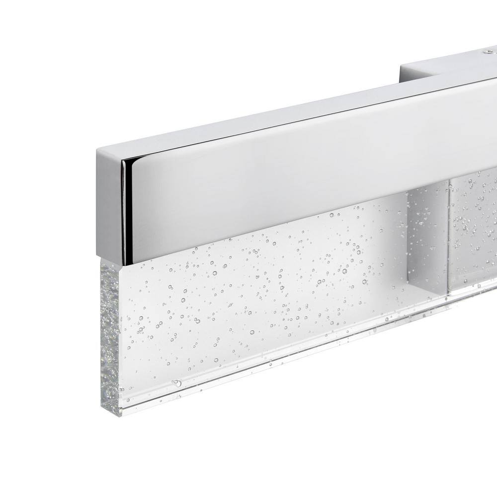 Hampton Bay Havelock 22.7 in. 1-Light Chrome Integrated LED Bathroom Vanity Light Bar with Clear Seedy Glass KGL1391L-2CR