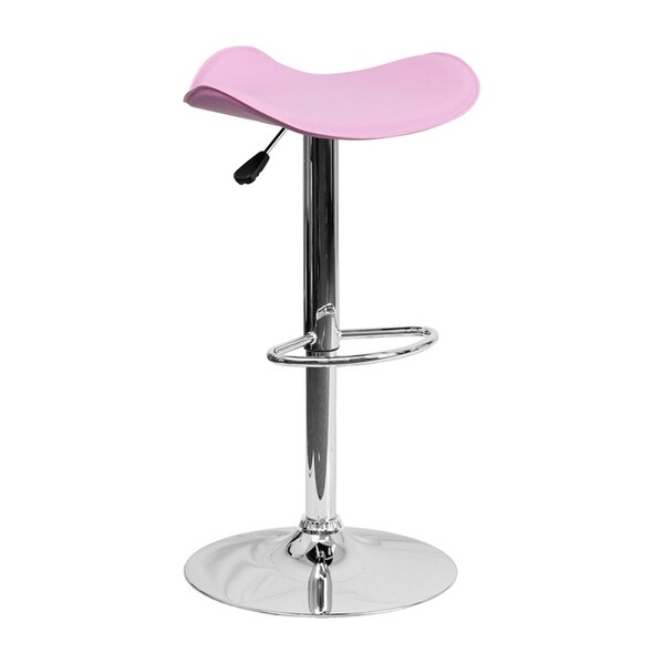 Contemporary Black Vinyl Adjustable Height Bar Stool