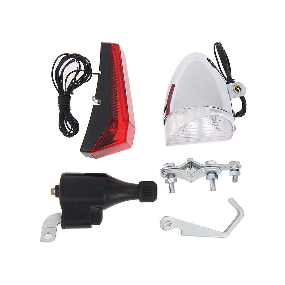 Bicycle Lights Generator Friction Dynamo Bike Headlight Rear Light Sets Acessories