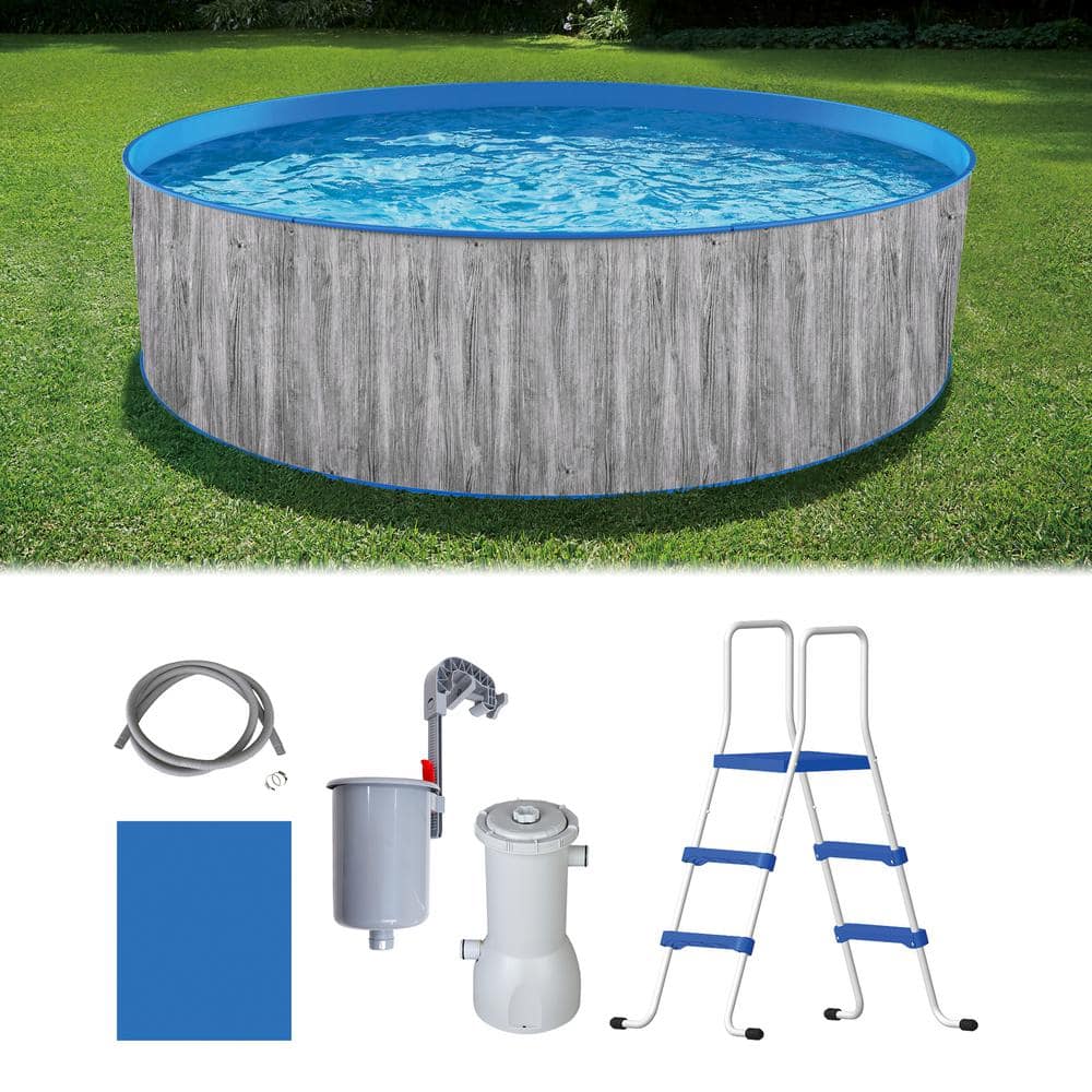 Blue Wave 12 ft. Round 36 in. D Capri Steel Wall Pool Package NB19788