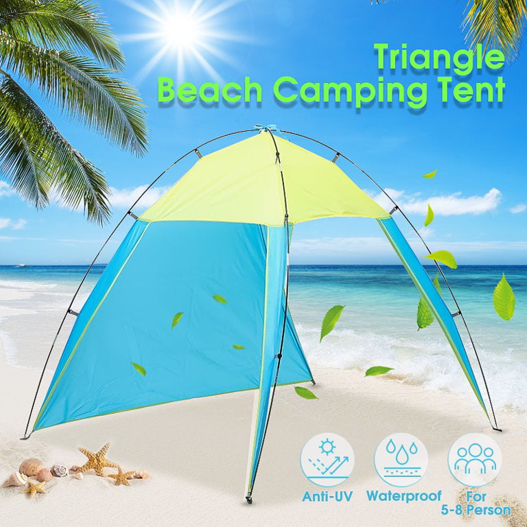 Beach Tent Sun Shelter Portable Outdoor Pop up Beach Umbrella UPF 50+ Canopy， 90''x 82''x 63''