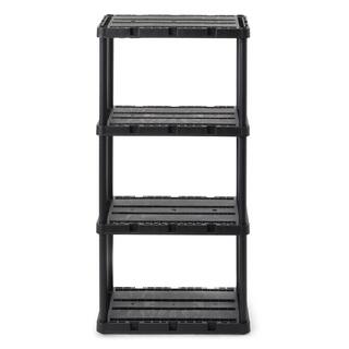 GRACIOUS LIVING Knect-A-Shelf Black 4-Shelves Light Duty Storage Unit 12 in. W x 48 in. H x 24 in. D (3-Pack) 3 x 91089-1C