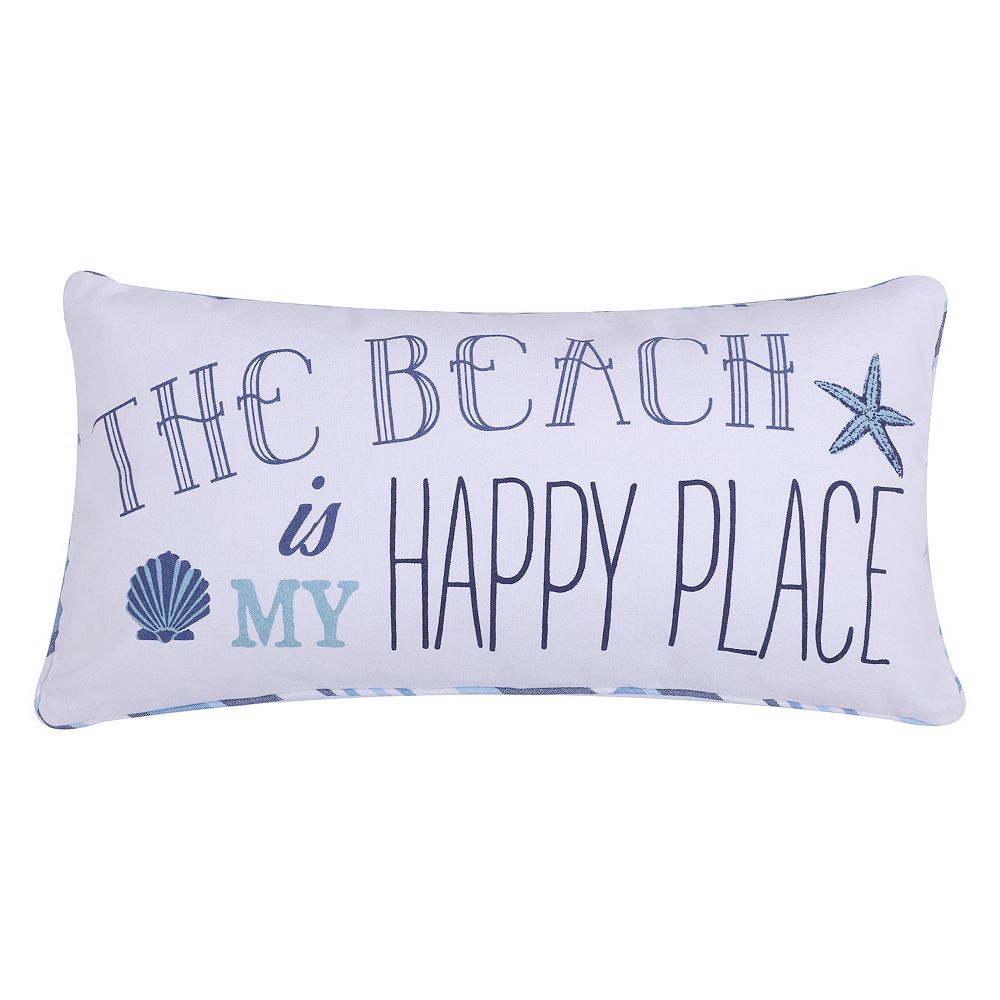 Levtex Home ''The Beach Is My Happy Place'' Oblong Throw Pillow