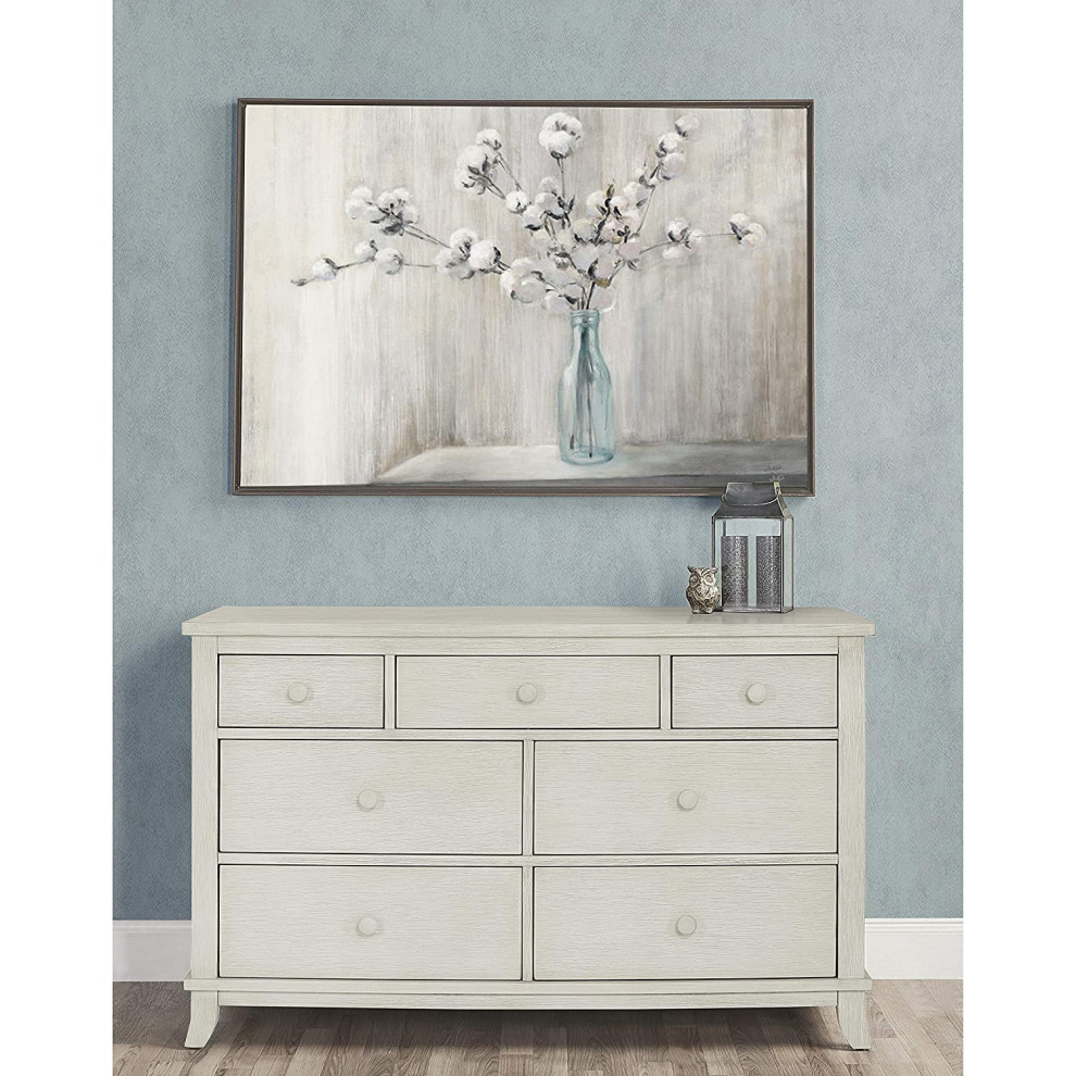 Contemporary Double Dresser  7 Storage Drawers With Round Pulls   Transitional   Loveseats   by Declusia  Houzz