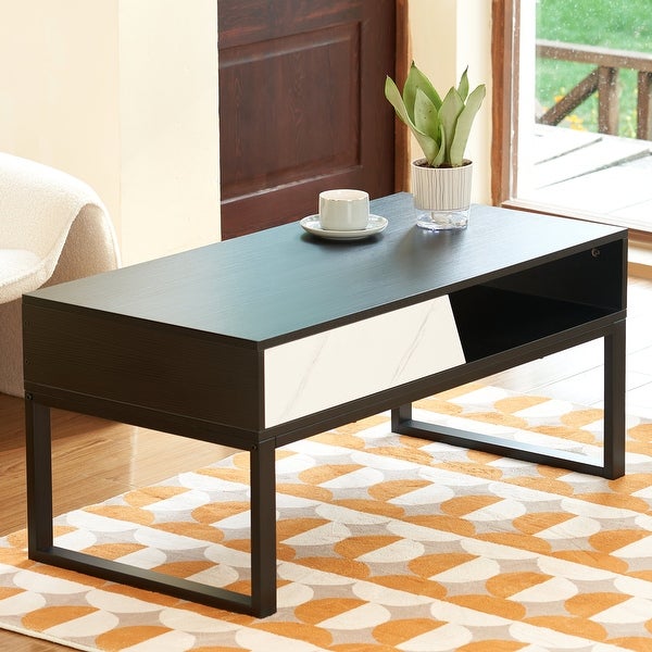 CO-Z Modern 39-Inch Coffee Table with Storage Shelf