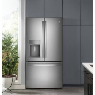 GE Profile 27.7 cu. ft. French Door Refrigerator with Autofill in Fingerprint Resistant Stainless Steel ENERGY STAR PFE28KYNFS