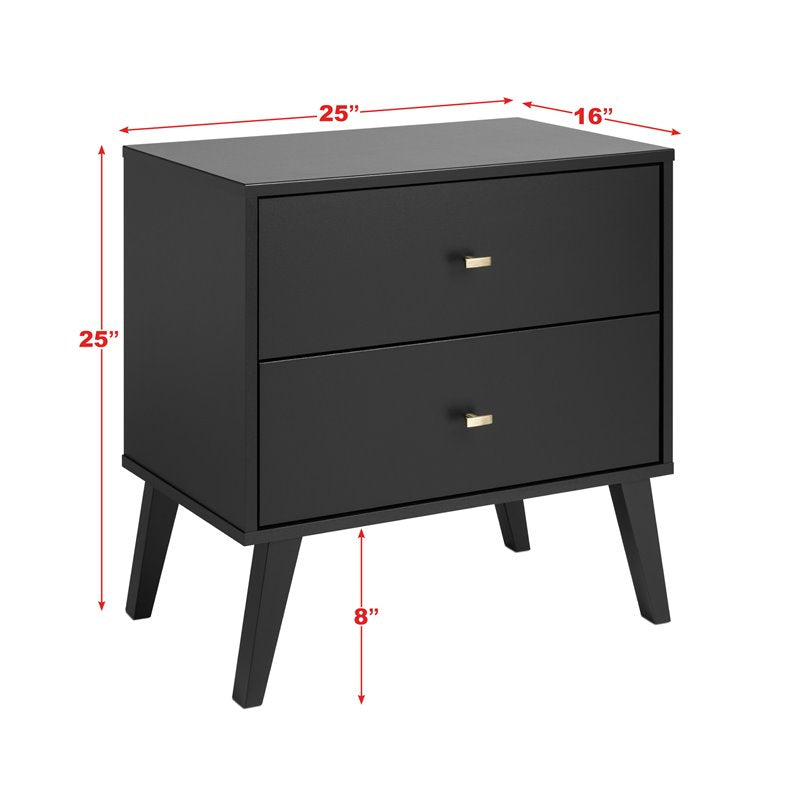 Home Square 2-Piece Set with Modern 2-Drawer Nightstand 6-Drawer Double Dresser