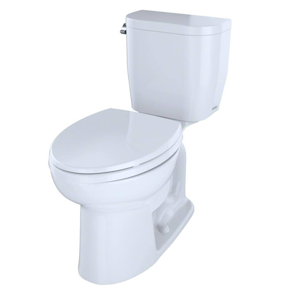 TOTO Entrada 2-Piece 1.28 GPF Single Flush Elongated ADA Comfort Height Toilet in Cotton White Seat Not Included cst244ef#01