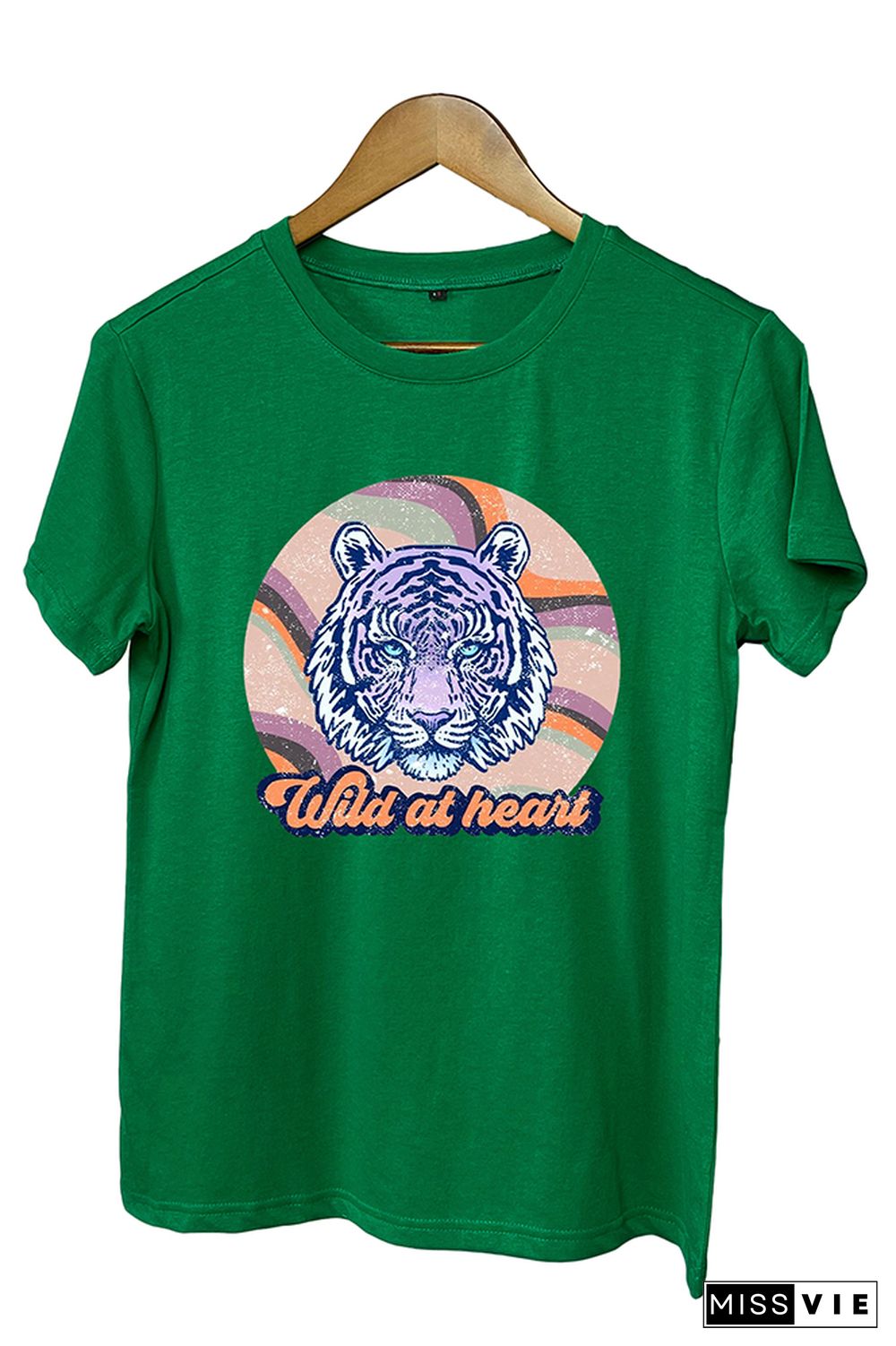 Retro Tiger Sublimation Graphic Tee Wholesale