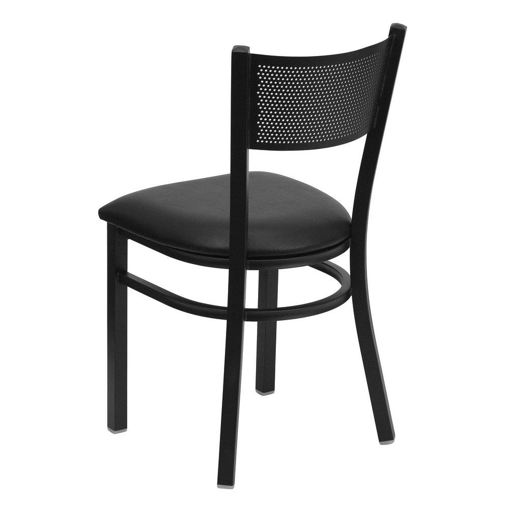 Grid Back Metal Restaurant Chair   17.25\