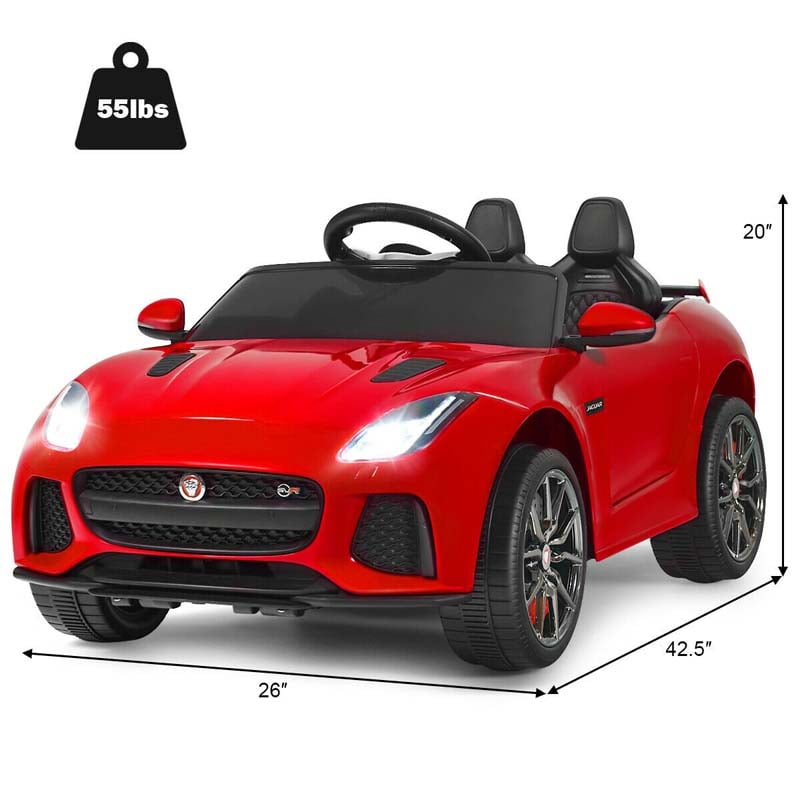 12V Jaguar F-Type SVR Licensed Kids Ride On Car, Battery Powered Riding Toy Car with Remote Control