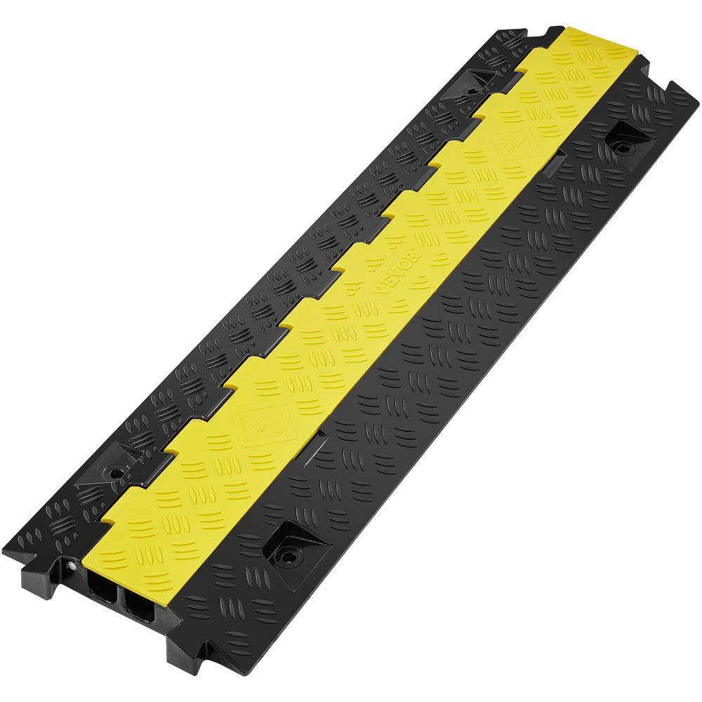 VEVOR Cable Protector Ramp 2 Channel 22000 lbs. Load Traffic Speed Bump 36.14 x 9.84 in. with Flip-Open Top Cover for Driveway SK12WH1211TPUW669V0