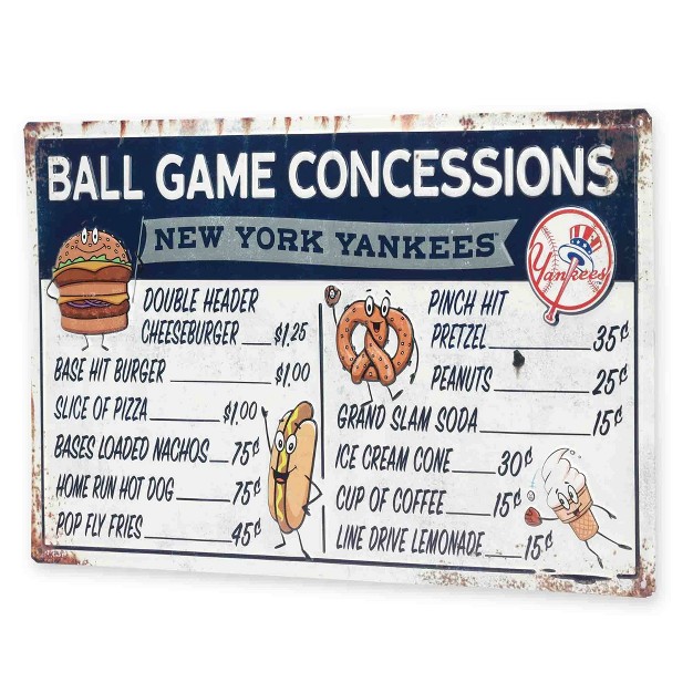 Mlb New York Yankees Baseball Concession Metal Sign Panel