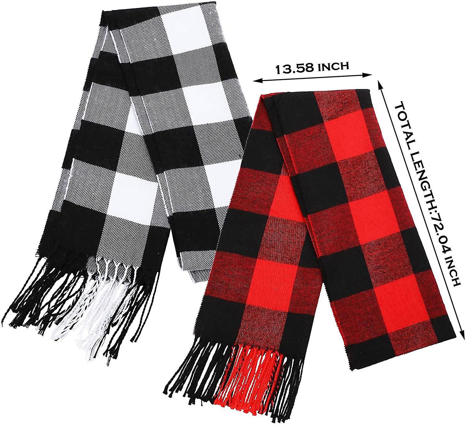 2 Pieces Warm Tartan Plaid Checked Women Winter Scarf And Wraps Unisex