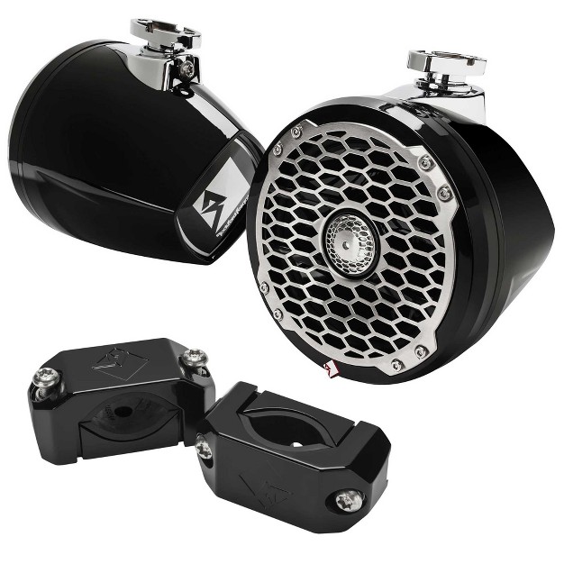 Moto can Speaker Black With Pm cl2b Black Motorsport Can Clamps