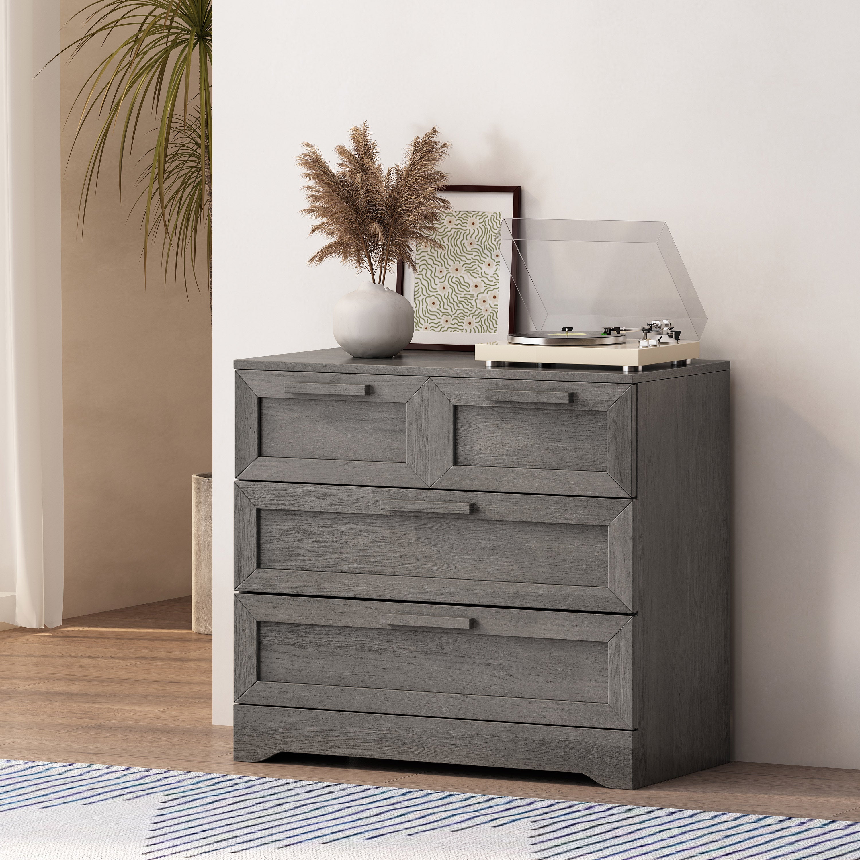 Broxon Rustic Wide 4 Drawer Dresser