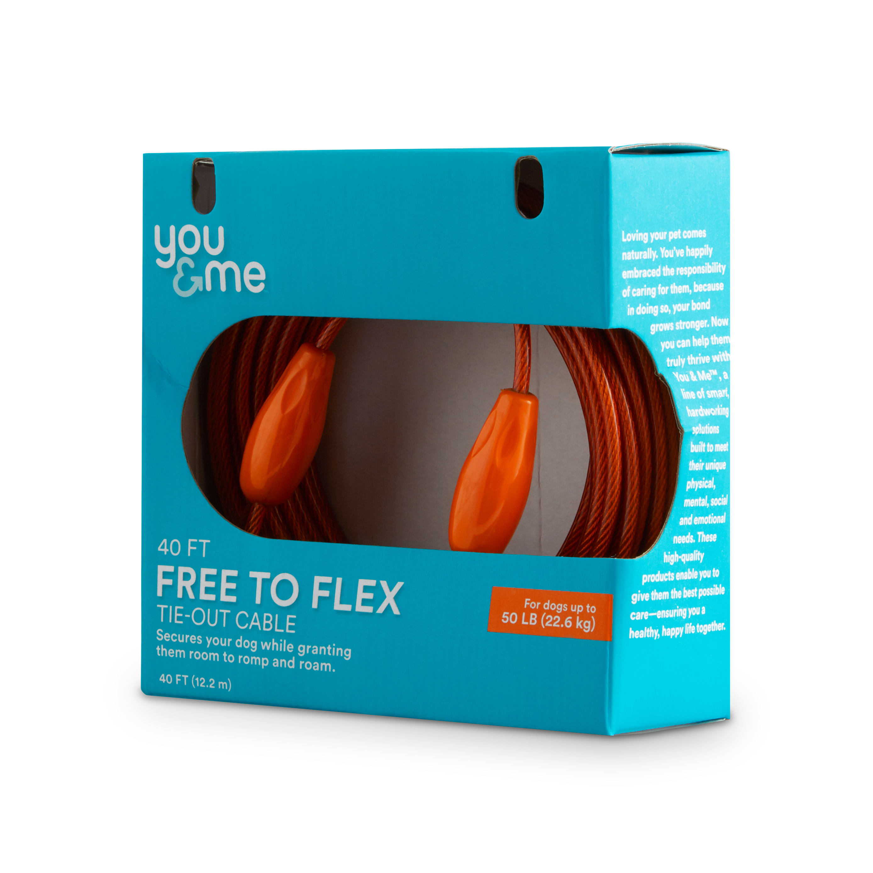 You  Me Free-To-Flex Tie-Out Cable for Dogs up to 50 lbs.， 40 L， X-Large