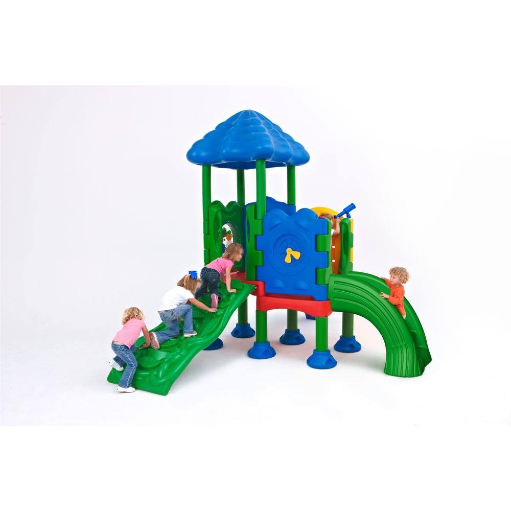 Ultra Play Discovery Center Commercial Playground 2 Deck with Roof Ground Spike Mounting DC-2MDR02-08-0203