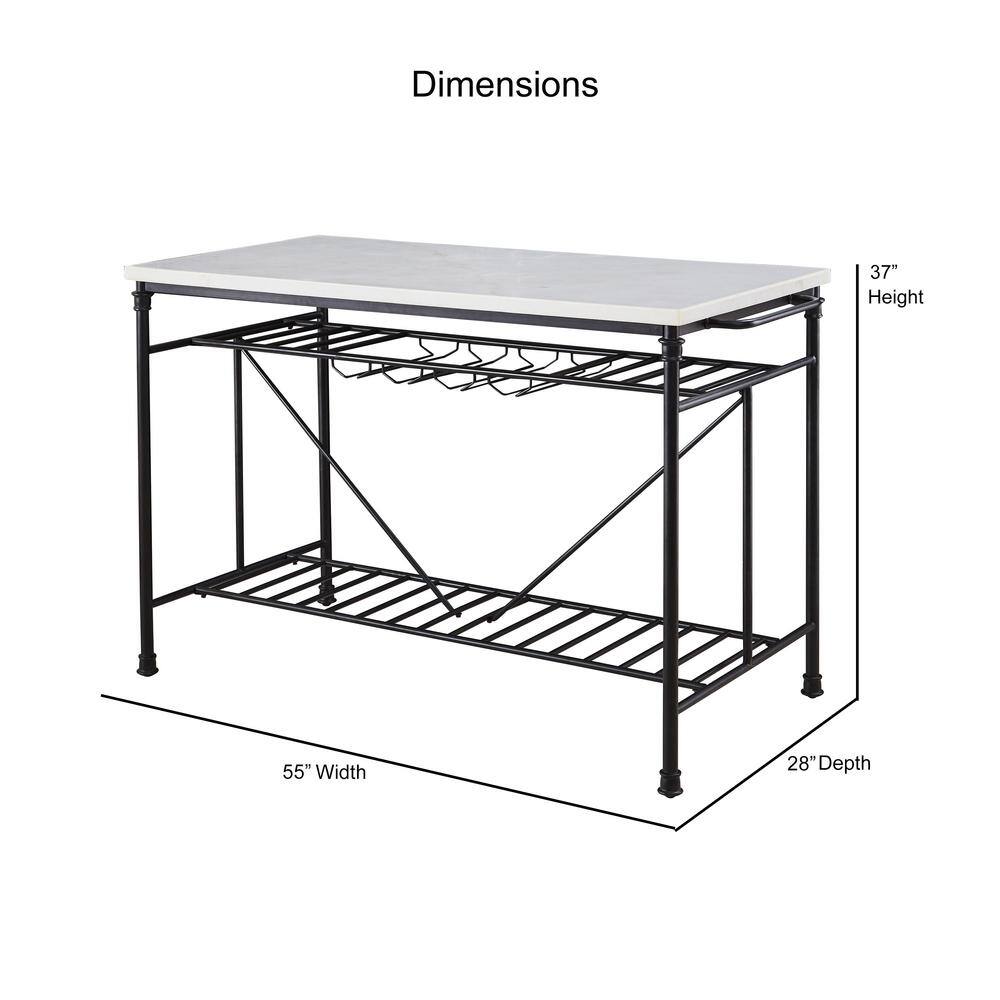 Steve Silver Claire White Marble Kitchen Island CR540CK