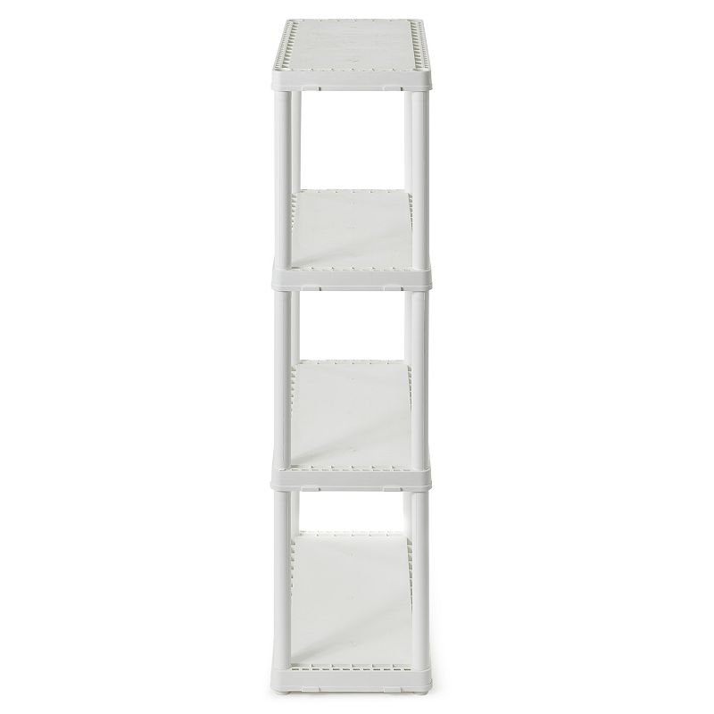 Gracious Living 4 Shelf Fixed Height Solid Light Duty Storage Unit， White， 2 Pk