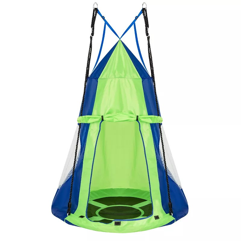 2-in-1 40 Inch Kids Hanging Chair Detachable Swing Tent Set