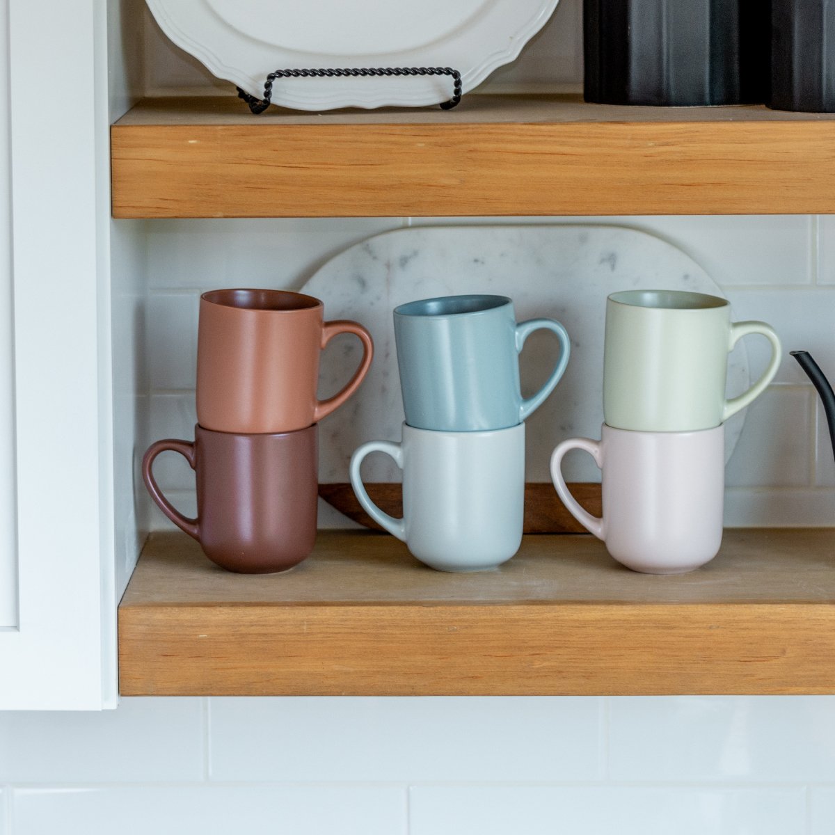 Everything Kitchens Modern Flat 15oz Mugs (Set of 4) | Terracotta