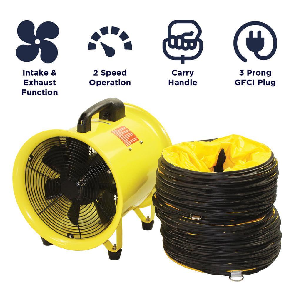 Maxx Air 12 in HighVelocity Portable Blower and Exhaust Fan with Hose