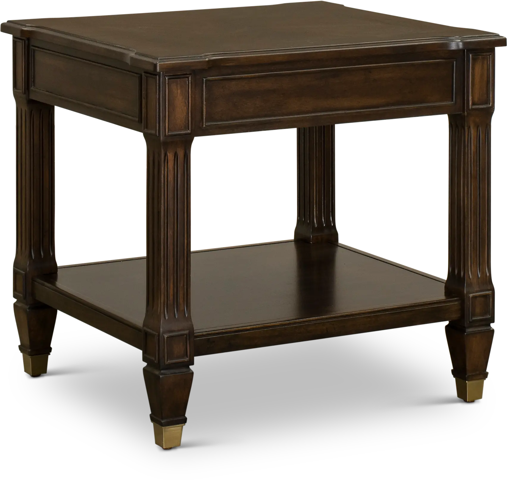 Transitional Walnut End Table - Valley View