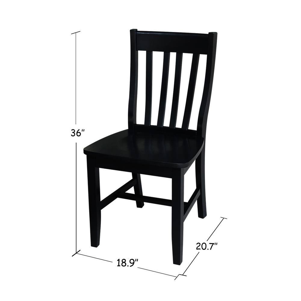 International Concepts Black Wood Dining Chair (Set of 2) C46-61P