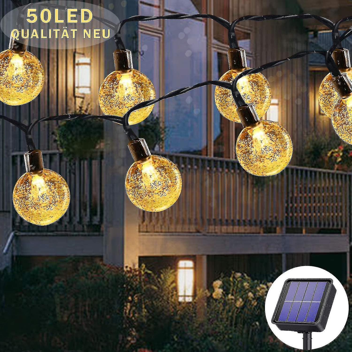 Outdoor Solar String Light 50 Leds 7m 8 Solar Modes