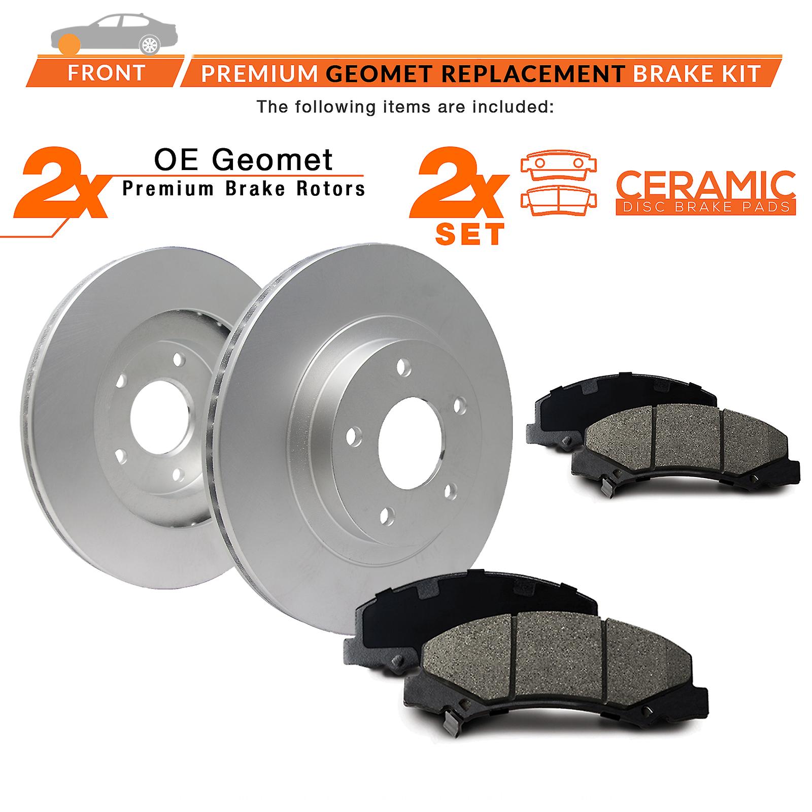 [Front] Rotors w/Ceramic Pads Geomet OE Brakes (2003 - 2014 Volvo XC90)