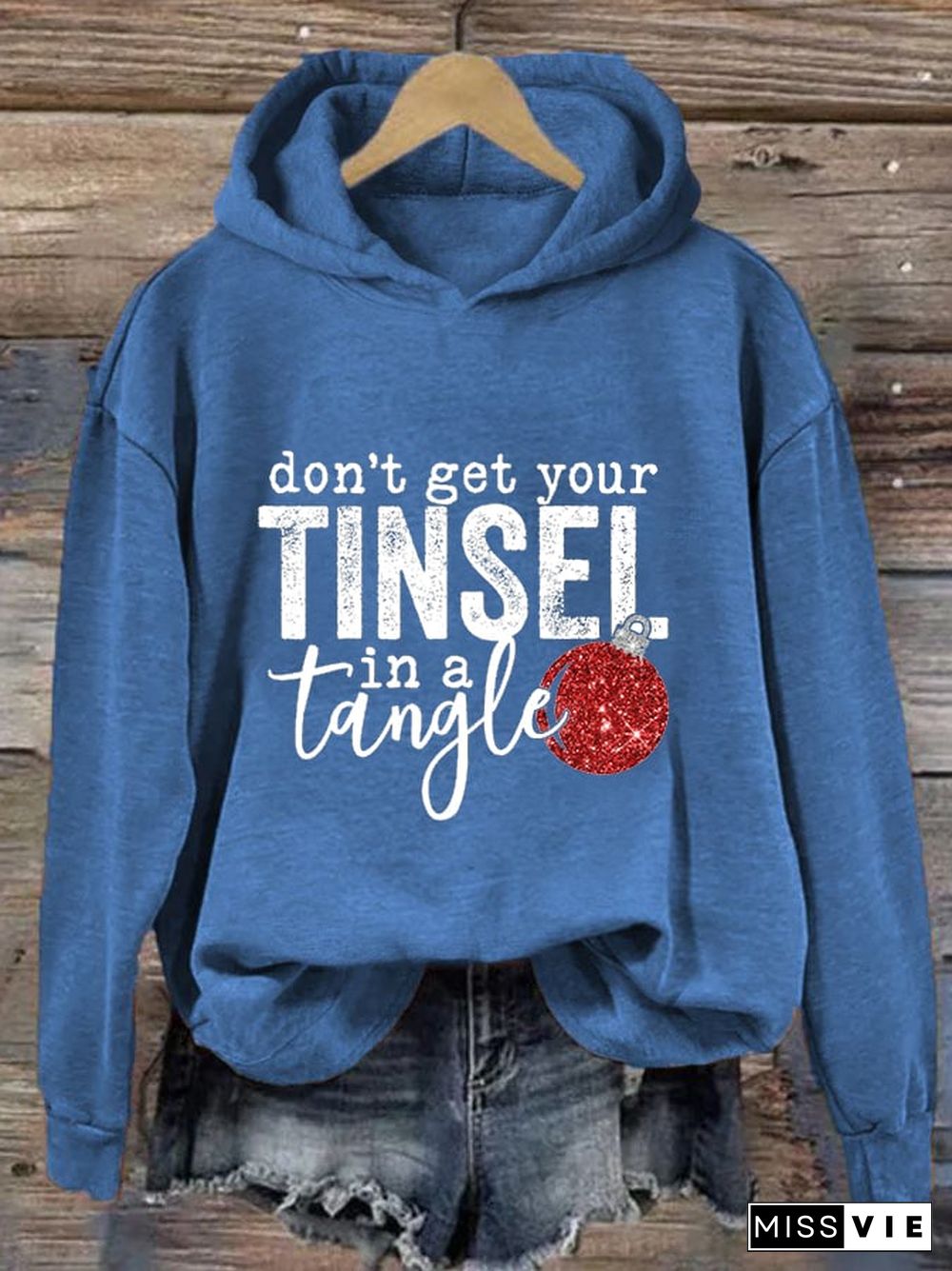 Women's Christmas Don't Get Your Tinsel in a Tangle Casual Hoodie