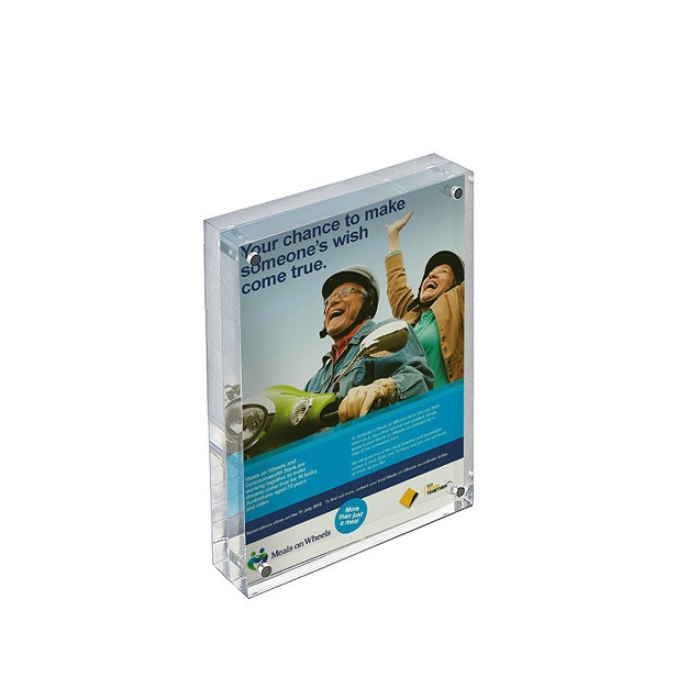 Azar Displays Clear Acrylic Magnetic Photo Block Frame Set With Two 5x7 Size Frames