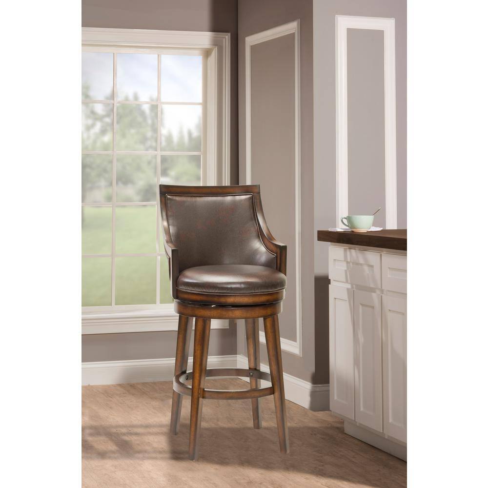 Hillsdale Furniture Lyman 30.5 in. Rustic Oak Cushioned Bar Stool 4481-830