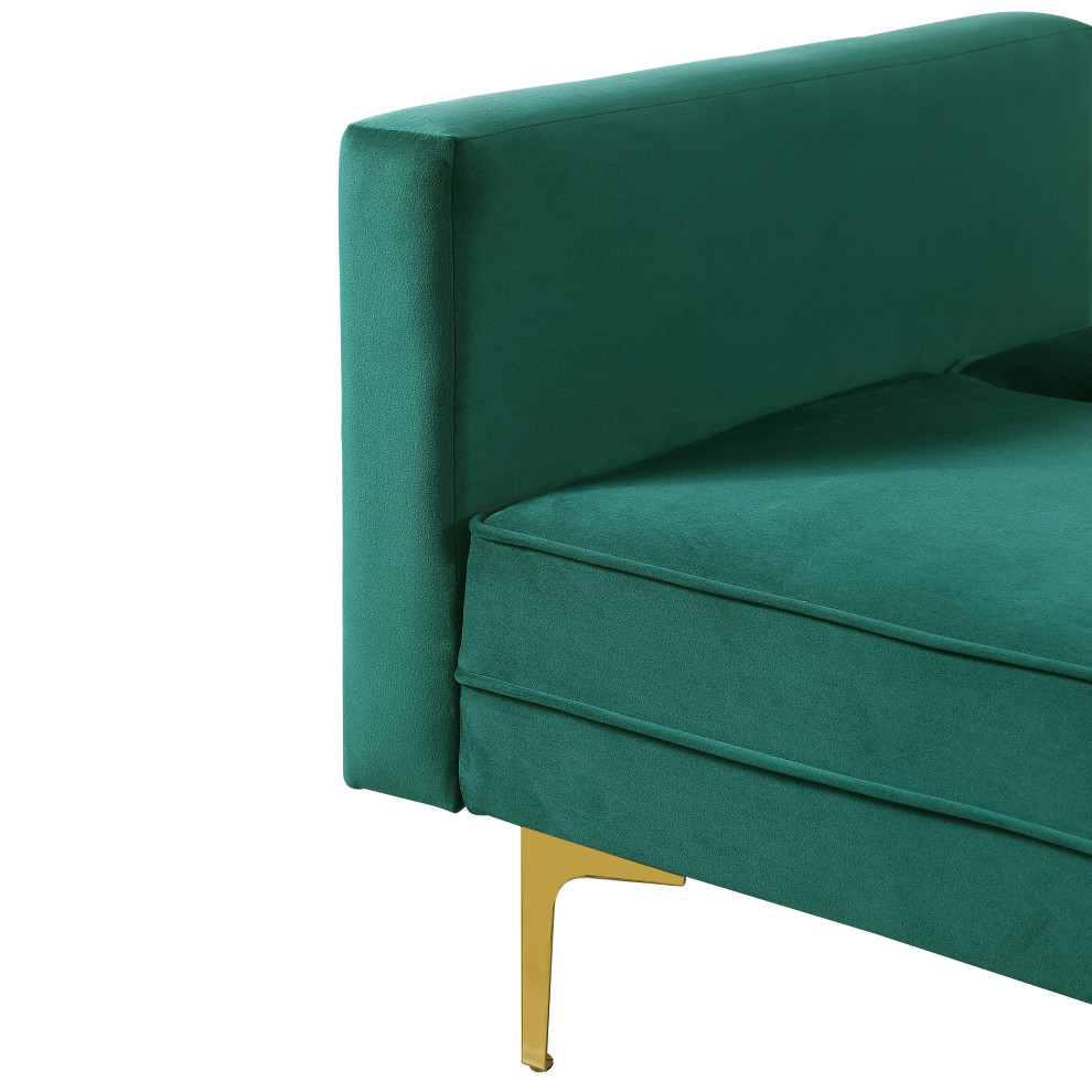 Siena Velvet Convertible Sleeper Sofa With Pillows  Emerald Green   Midcentury   Sleeper Sofas   by CAROLINA CLASSICS  Houzz