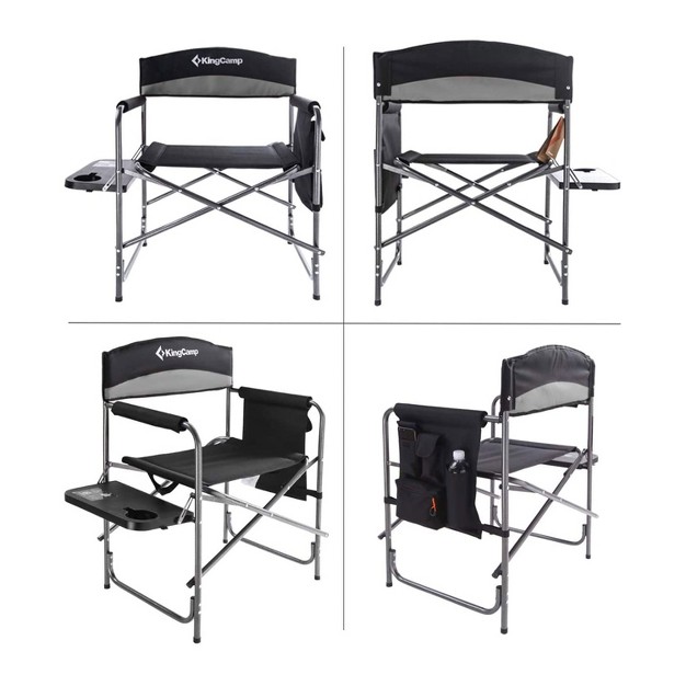 Kingcamp Compact Camping Folding Chair With Side Table And Storage Pocket