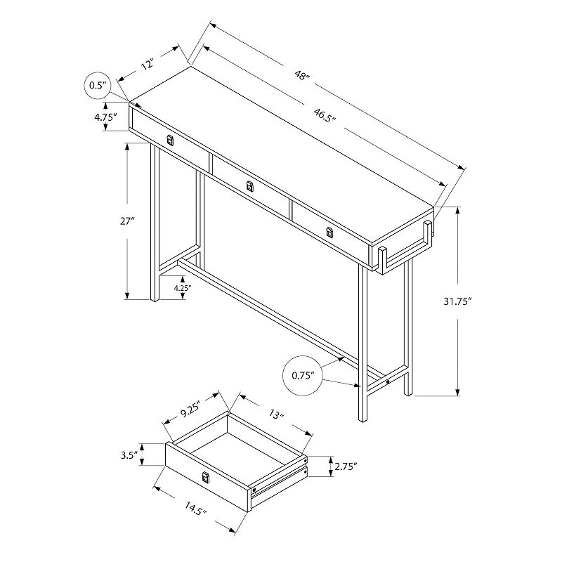 Monarch Entryway Accent Console Table