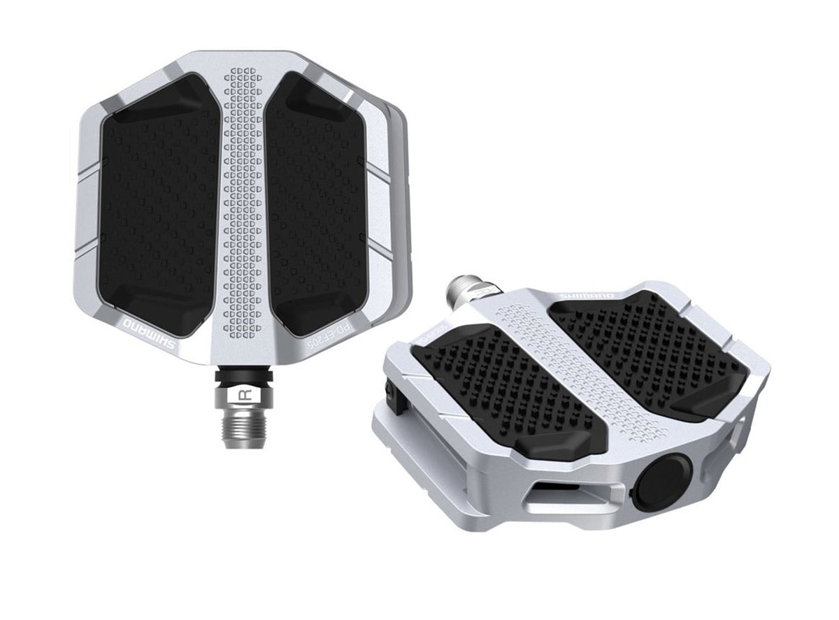 Shimano EF205 E-Bike Flat Pedals - Silver