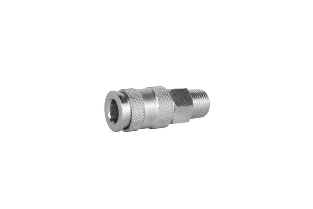 Milton Quick-Connect Steel Coupler 3/8 MNPT High Flow (V-Style)