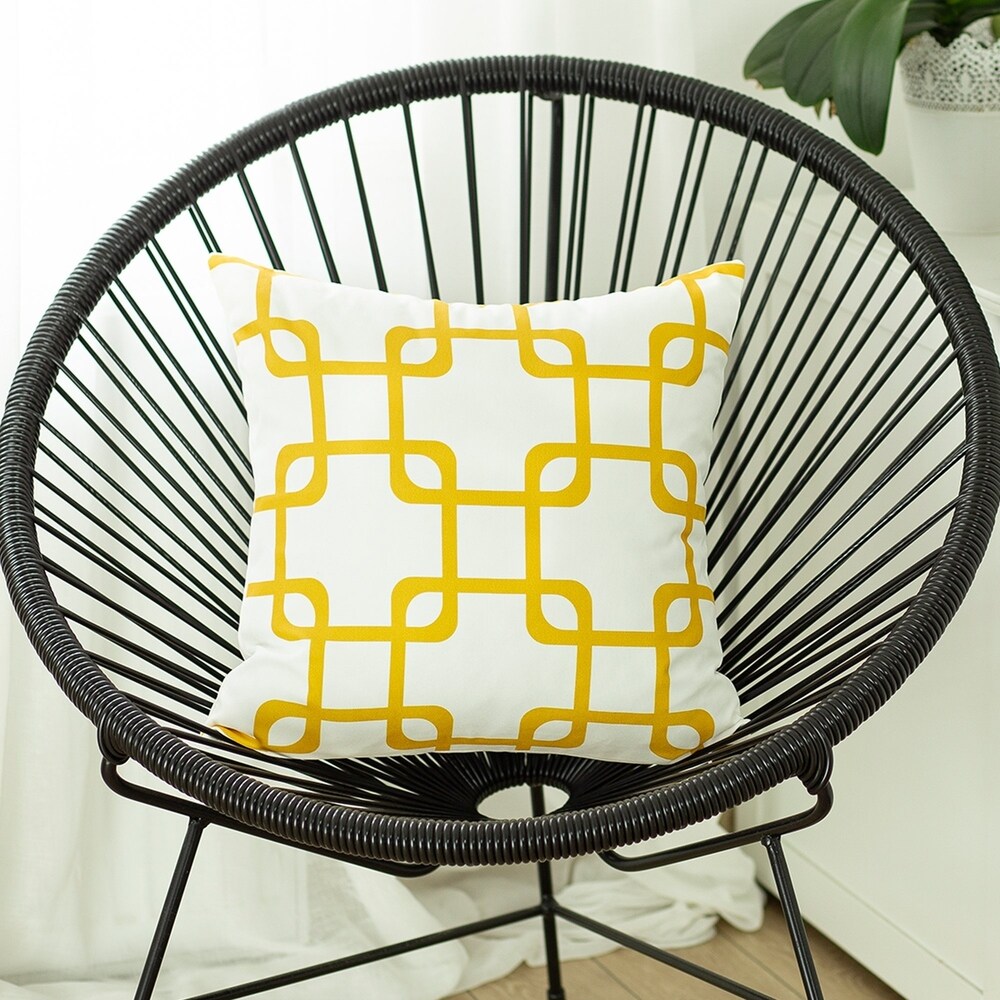 Carson Carrington Geometric Yellow Squares 18 inch Throw Pillow Cover