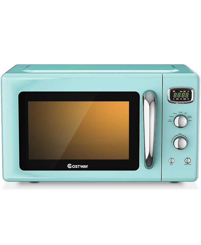 Costway 0.9Cu.ft. Retro Countertop Compact Microwave Oven 900W