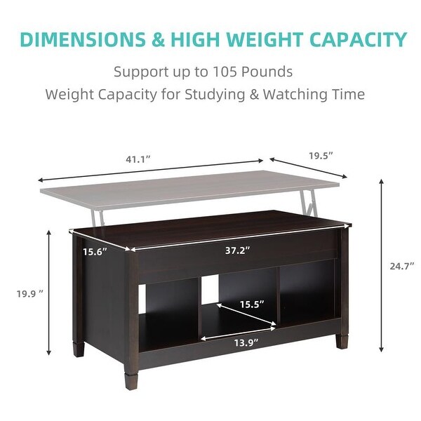 Lift Top Coffee Table Dining Table for Office， Small Apartment