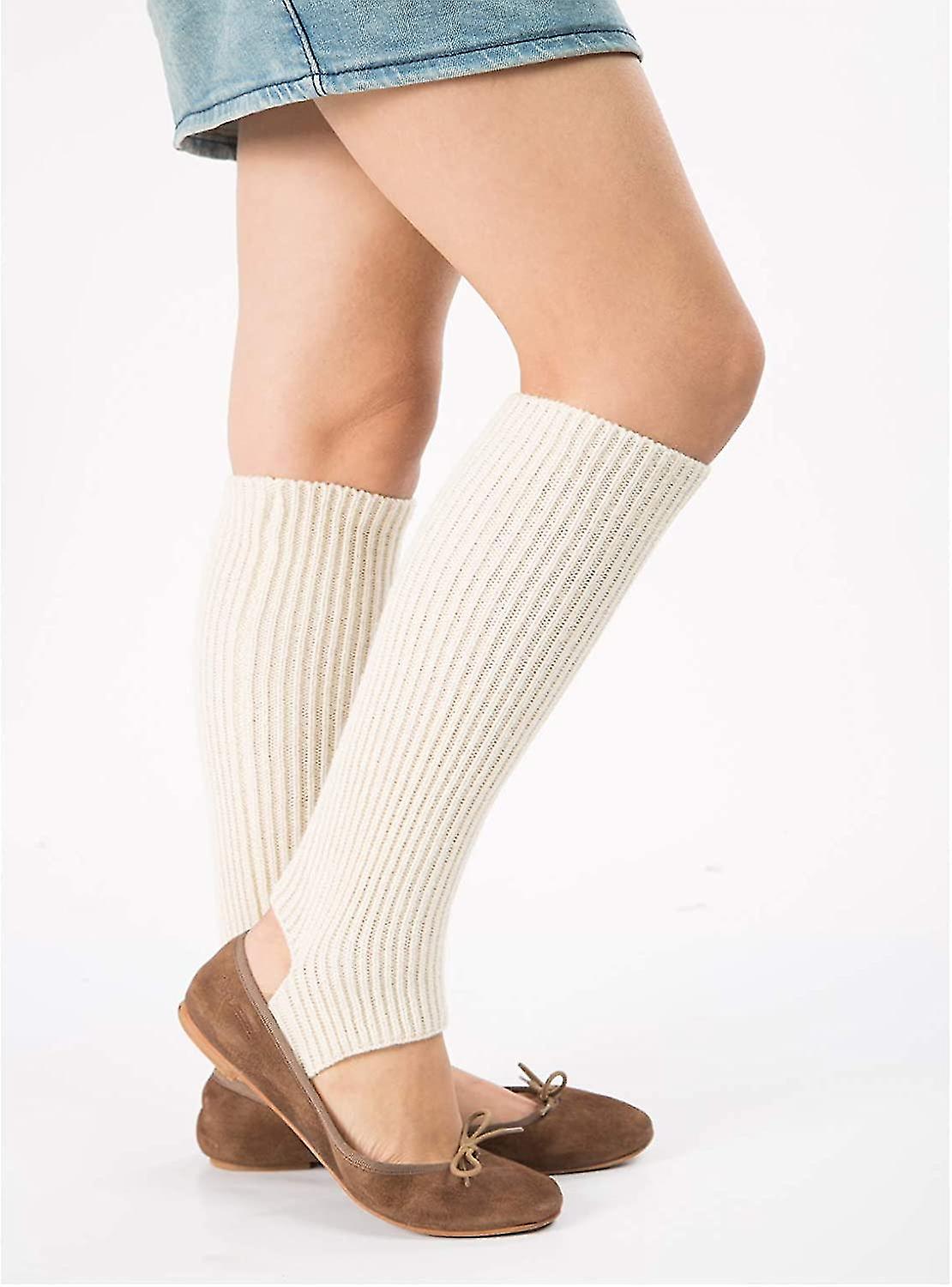 Women Winter Extra Soft Over Knee High Footless Knitted Stirrup Leg Warmers For Ascergery A