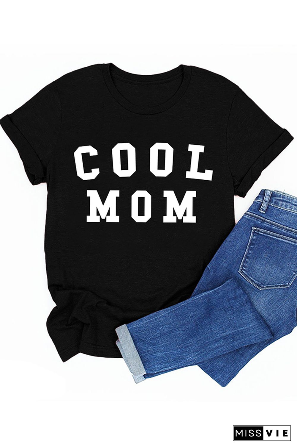 COOL MOM Print Graphic Tees for Women Wholesale Short Sleeve T shirts Top