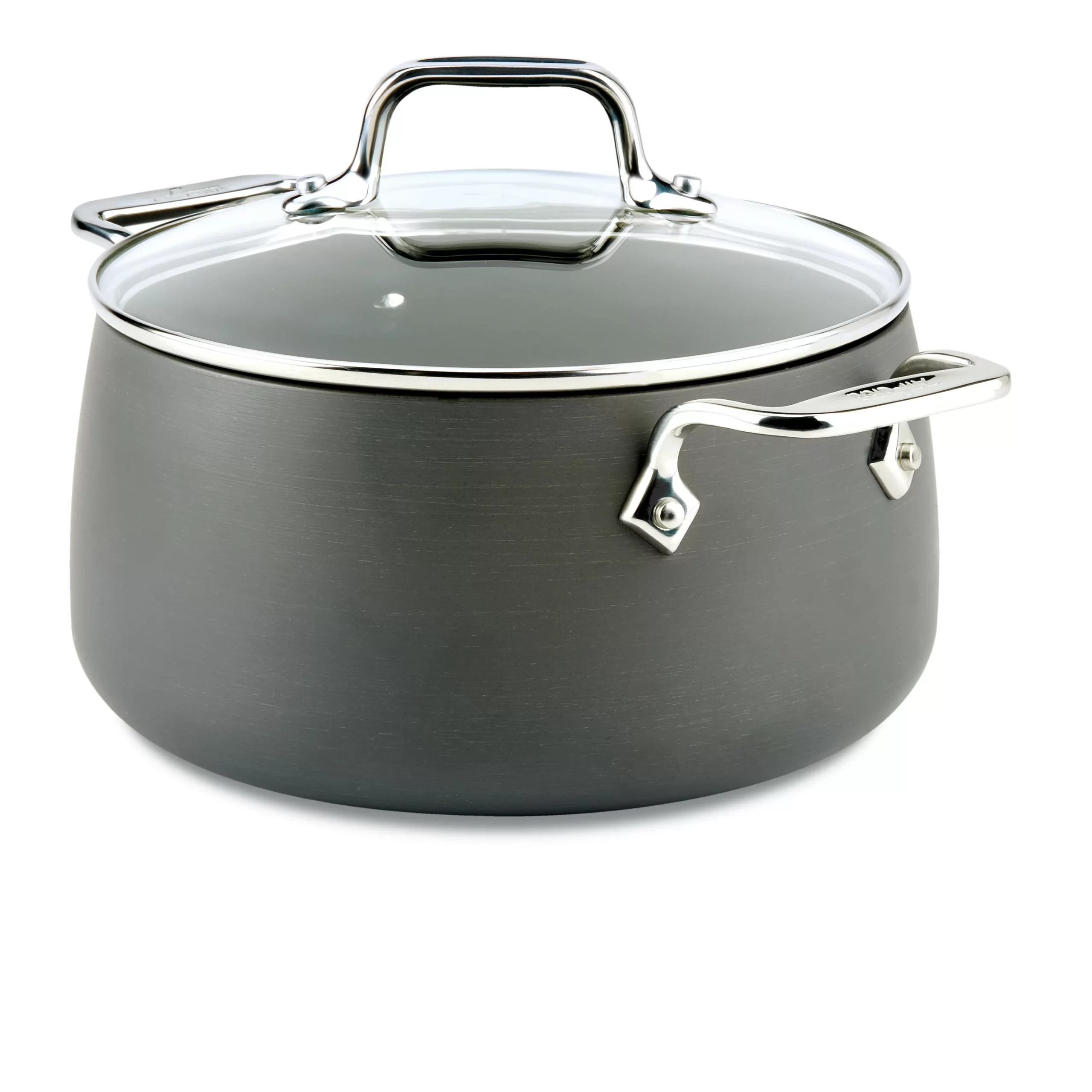 All-Clad E7854464 HA1 Hard Anodized Nonstick Dishwaher Safe PFOA Free Soup Stock Pot Cookware， 4-Quart， Black