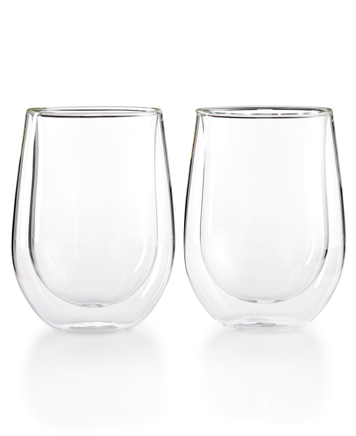 J.A. Henckels Zwilling Sorrento Double Wall Stemless Red Wine Glasses Set of 2