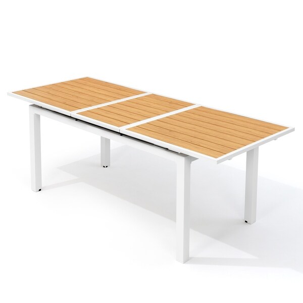 VredHom Outdoor Aluminum Dining Table 6Person Patio Expandable Table